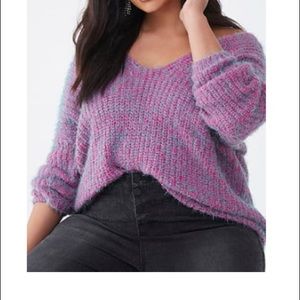 Forever 21 fuzzy ribbed sweater